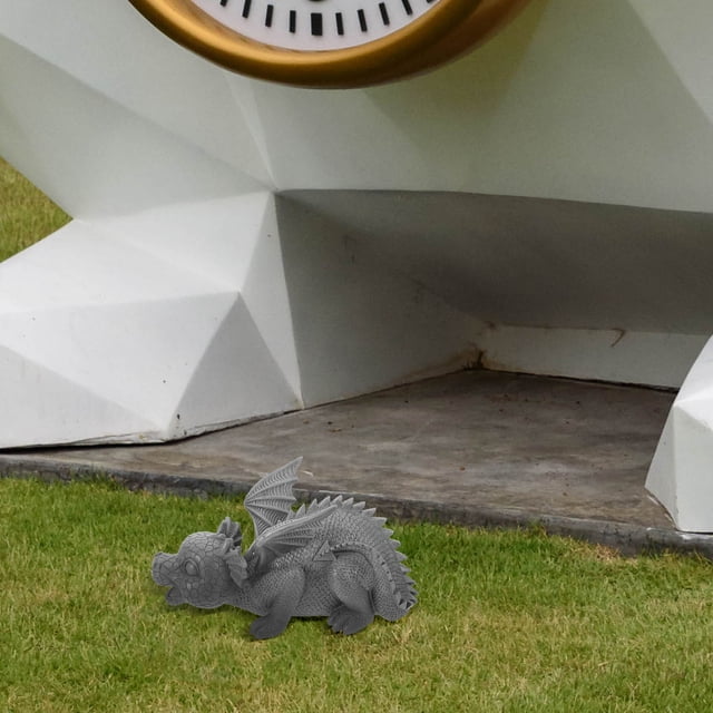 STRANDCHIC Sculpture de Dragon en Résine Décor Western Robuste Gris Foncé pour Jardin et Bureau