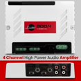 thumbnail image 3 of Amplificador de audio para automóvil de alta potencia de cuatro canales con filtros de paso alto y bajo ajustables Estable a 1 ohmio Etiqueta BLANCA/Roja, 3 of 5
