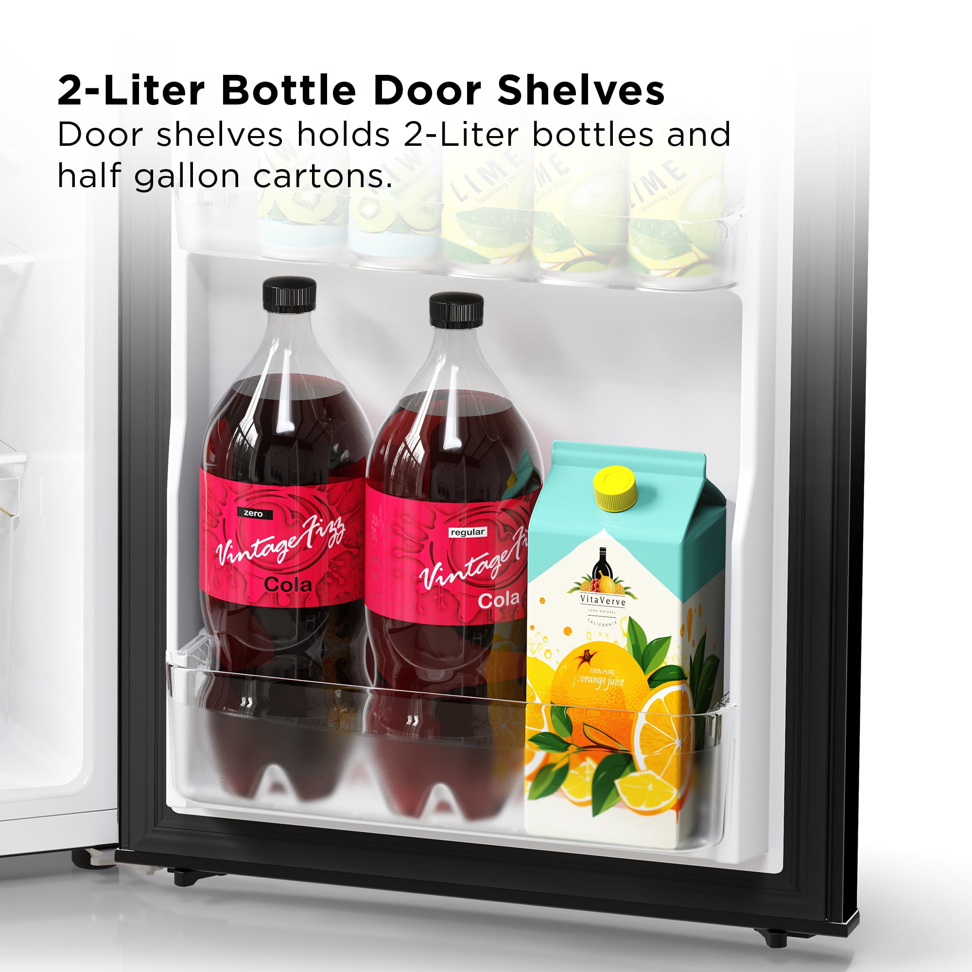 TCL 4.5 Cu. ft. Two Door Compact Mini Fridge With Freezer  Black Stainless Look, Energy Star, MR453Z