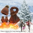 thumbnail image 7 of ZHOGXU Winter Beanie Hat Scarf Gloves Set For Women And Men Thick Caps Long Scarf Touchscreen Gloves Knitted Warm Comfortable Outfits 3 Pack For Daily Wear Orange One Size, 7 of 7