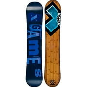 X-Games Unisex Sidewall Snowboard 146cm, Bamboo with Blue X and Blue X-Games Word Bottom
