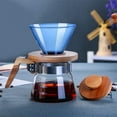 thumbnail image 5 of Glass Pour Over Coffee Maker with Reusable Filter & Wooden Base | Portable Hand Drip Coffee Brewer for Home Office Travel | 1-Piece Clear Glass Coffee Filter Mug, 5 of 6
