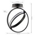 thumbnail image 3 of Nicole 14.25" 2-Light Modern Minimalist Aluminum Ring Integrated LED Semi Flush Mount, Black, 3 of 10