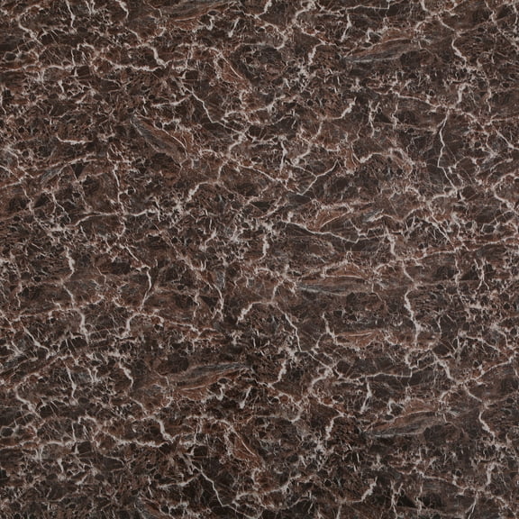 Dundee Deco Peel and Stick Self Adhesive Wallpaper - Distressed Marble Brown, Black Patina Marble Veins, 18 ft x 18 in