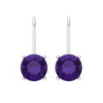 thumbnail image 3 of Clara Pucci 4Ct Natural Amethyst Round Cut VVS1 Lever Back Drop Dangle 18k Solid hypoallergenic Gold Designer Earrings For February, 3 of 7