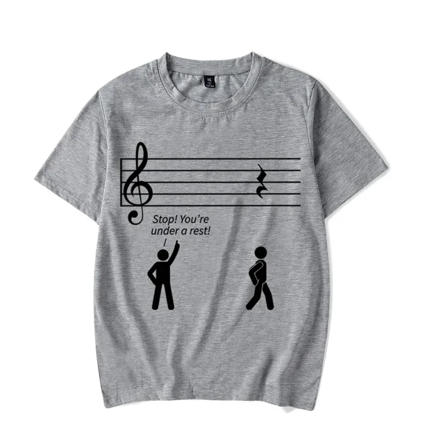 Camiseta luminosa para hombre con la frase "Stop Under A Rest Music", nueva moda de verano, camisetas extragrandes para bandas de músicos.