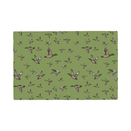

Table Placemats Set of 6 - Mallard Duck 12x18 In Faux Linen Double Heat Resistant Place Mats Cloth Indoor/Outdoor Placemats Washable Table Mats for Dining Kitchen Party