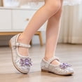 thumbnail image 5 of XinghaiYIDE Girls Rhinestone Soft-Sole Dress Shoes, Sparkly Ballet Flats for Performances/Weddings/Parties, Comfortable 2026 Footwear for Toddler/Little Kid, Sizes 2-11Y Beige, 5 of 8