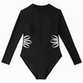 thumbnail image 4 of CAICJ98 Girl's One Piece Rash Guard Long Sleeve Swimsuits Cut Out Zipper Bathing Suit for Girls Swimwear (Black,9-10 Years), 4 of 9