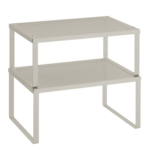 2-Pack Cabinet Shelf Organizers, Spice Racks, Shelf Organizers, Stackable, Expandable, Metal Kitchen Counter Shelves