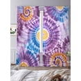 thumbnail image 3 of Tie-Dye Art Sheer Curtains 108 Inches Long 2 Panels Abstract Watercolor Purple Yellow Blue Dyeing Light Filtering Semi Sheer Window Curtains Drapes for Bedroom Living Room 52"x108", 3 of 7
