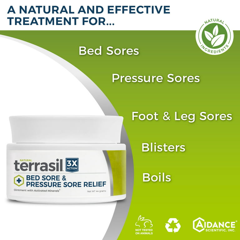 Bed Sores Cream by Terrasil for Natural Treatment of Bed Sores & Pressure  Sores - 44gm Jar 