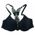 thumbnail image 1 of Women‘s Racerback Front Closure Push Up Lace Bra Tshirt Padded Plunge Bra, 1 of 4