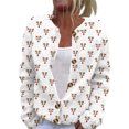 thumbnail image 2 of Wutalume Women's Casual Long Sleeve Christmas Knitted Cardigan Button Down Jacket, Festive Open Front Sweater, Cozy Layer for Holiday Gatherings,Beige XL, 2 of 8