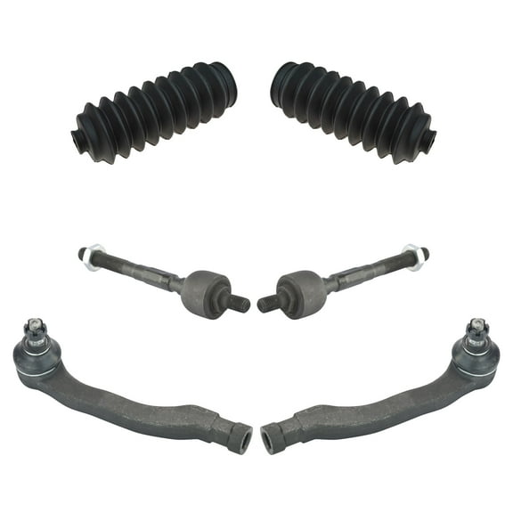 New Tie Rod End LH RH Inner Outer Kit w/Rack Boot Bellow for 88-91 Civic CRX Fits select: 1988-1991 HONDA CIVIC