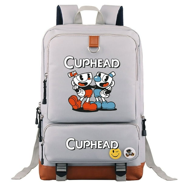 Mochila Cuphead Game Mugman para niñas y niños, mochila escolar de gran capacidad para ordenador portátil, mochila multifunción impermeable28 Deng Xun unisex