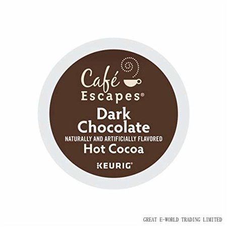 cafe escapes  dark chocolate hot cocoa  single-serve keurig k-cup pods  96 count (4 boxes of 24 pods)