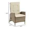 thumbnail image 5 of Ankia 25 Inch Outdoor Manual Reclining Chair Set of 2 Brown Wicker Beige, 5 of 5