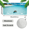 thumbnail image 2 of 1 Pcs 2D Flat License Plate Covers & Frames, Sea Turtle in Clear For Decorative Front, Waterproof For Decoration Aluminum License Plate Covers & Frames Cover For Men Women, 12" X 6", 2 of 7