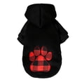 thumbnail image 1 of Ropa con capucha para perro mascota con estampado de cuadros de búfalo en forma de pata de perro ropa cálida para cachorro con sombrero ropa para mascotas perro con capucha patrón de pata de perro XL, 1 of 6