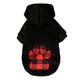 thumbnail image 1 of Ropa con capucha para perro mascota con estampado de cuadros de búfalo en forma de pata de perro ropa cálida para cachorro con sombrero ropa para mascotas perro con capucha patrón de pata de perro XL, 1 of 6
