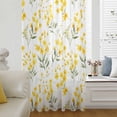 thumbnail image 6 of Yellow Flowers Spring Sheer Curtains 45 Inches Long, Elegant Farmhouse Botanical Light Filering Curtains, Breathable Simi Curtain Privacy Drapes for Kitchen Bathroom Small Window Treatment, 6 of 9
