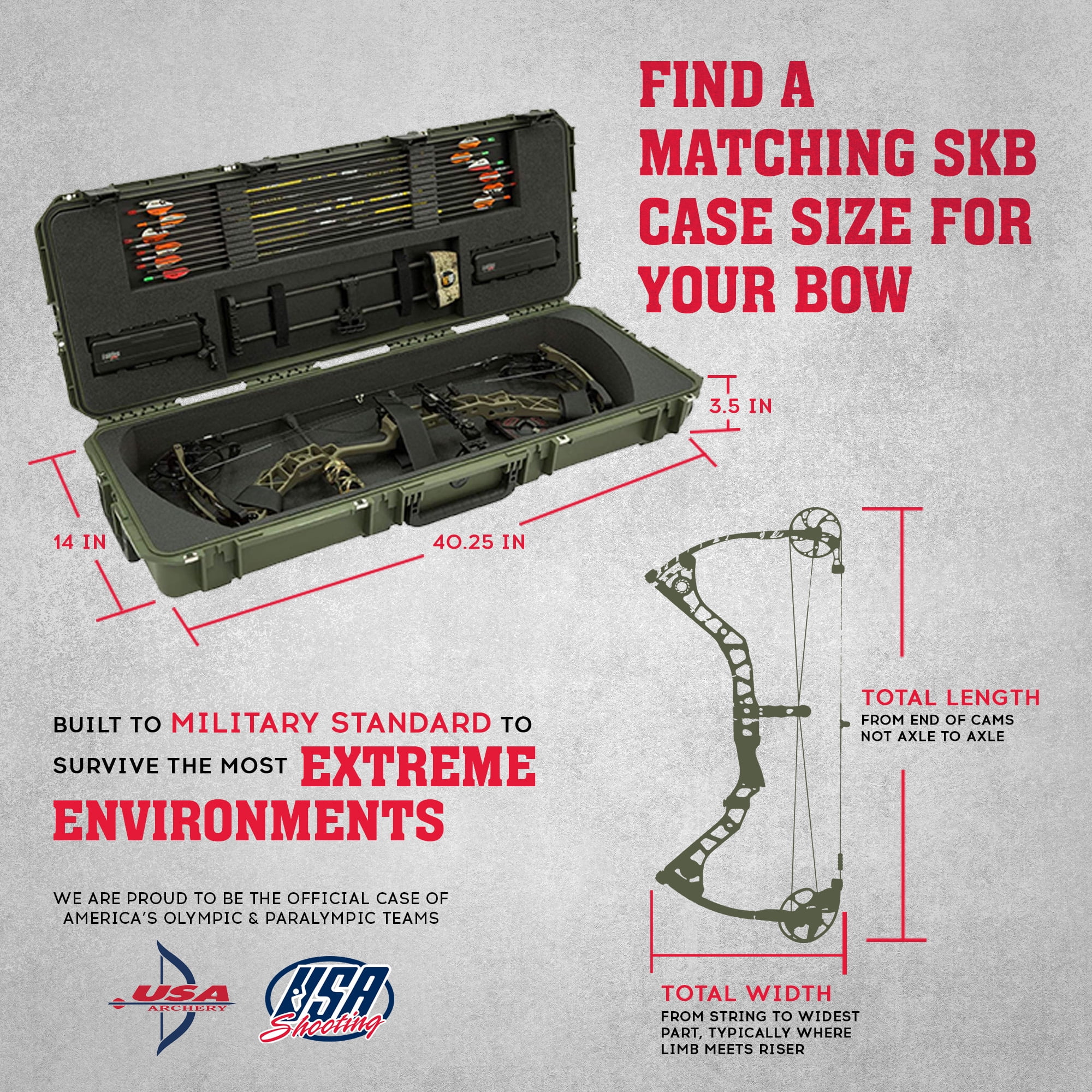 SKB Cases iSeries 4214 Hard Exterior Parallel Limb Bow Case