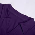 thumbnail image 6 of Rggeeun T-Shirts For Women Casual Turn Down Collar Slim Fit Three Quarter Sleeve Solid Color Loose Basic Top Soft Stretch Comfortable Daily Wear Blouse,Purple,Xxl, 6 of 8