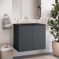Modway Bryn 30" Wall-Mount Bathroom Vanity in Gray Black