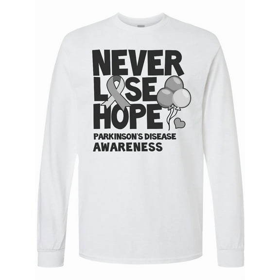 Inktastic Parkinsons Disease Awareness Never Lose Hope with Balloons Long Sleeve T-Shirt