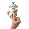 Fingerlings Baby Monkey & Mini BFFs - Danny & Gianna (Turquoise-Orange) - Interactive Baby Collectible Pet - By WowWee