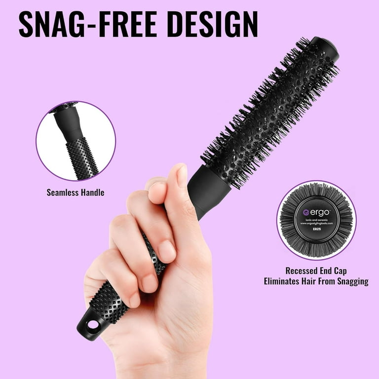 Ergo Ceramic Ionic Round Hair Brush Roller Brush for Wet Dry