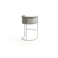 thumbnail image 3 of Chic Home Emery Bar Stool Velvet Upholstered Chrometone Base, Taupe, 3 of 5