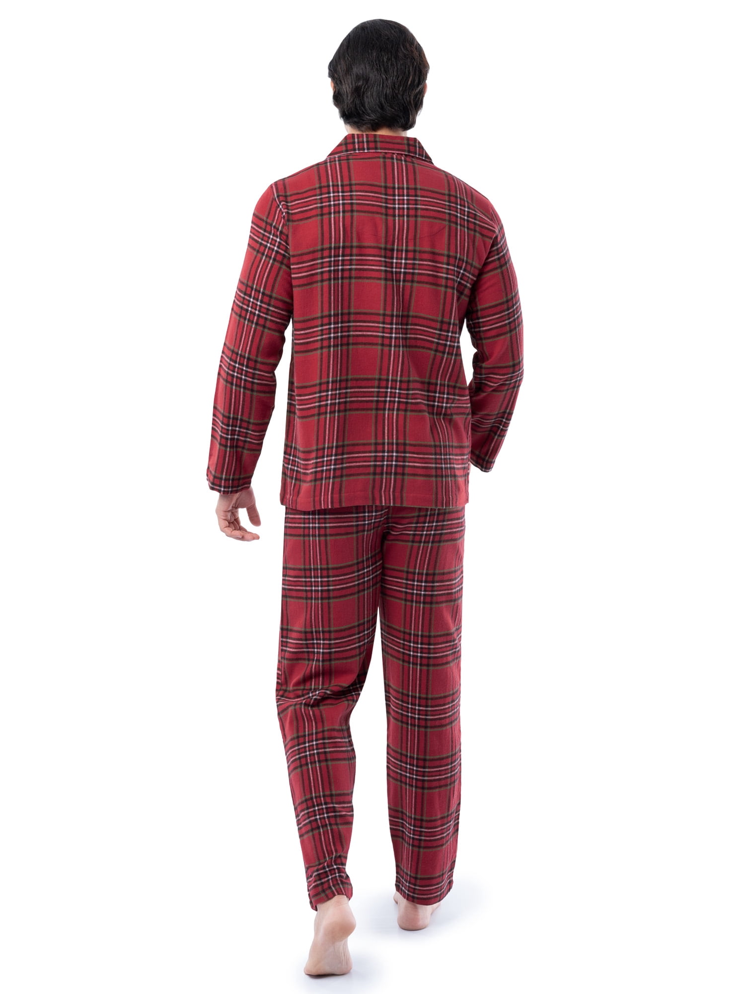 Fruit of the Loom Men's Flannel Top and Bottom Pajama Set, Sizes S-5XL
