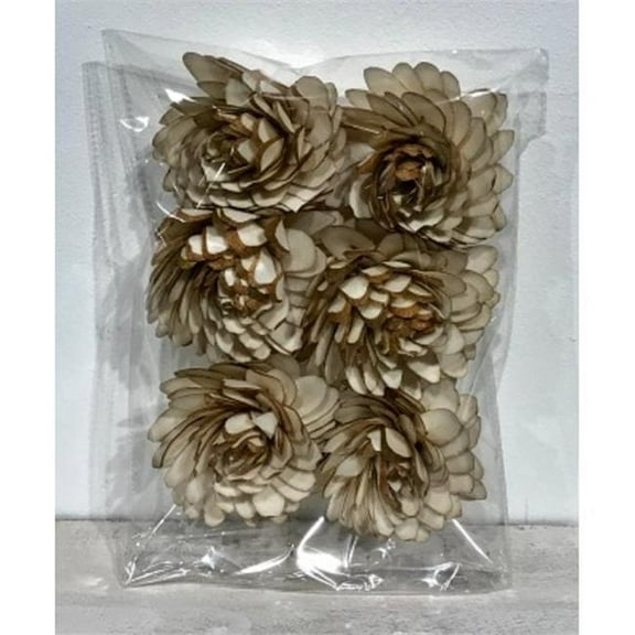 Metrotex Designs 41171 Sliced Almond Flower Heads, 6 Piece