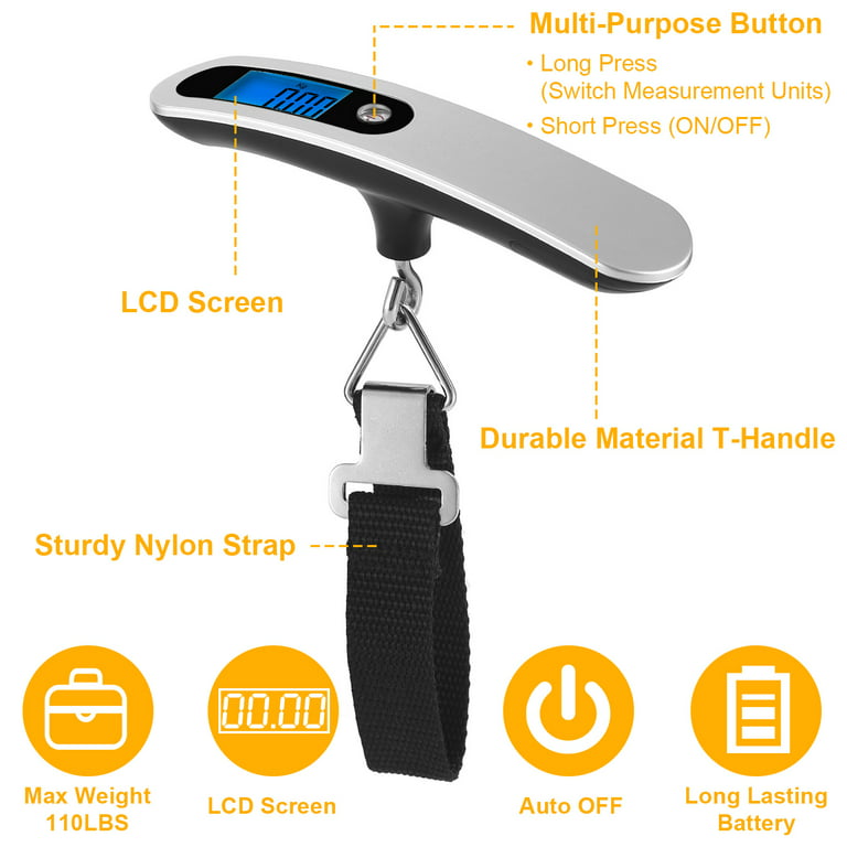 50kg/10g LCD Digital Hanging Luggage Scale Electronic Weight for