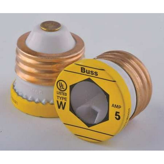 BUSSMANN W-5 - 5 Amp Fast Acting Edison Base Plug Fuse 125V Ul Listed (Pack of 1)