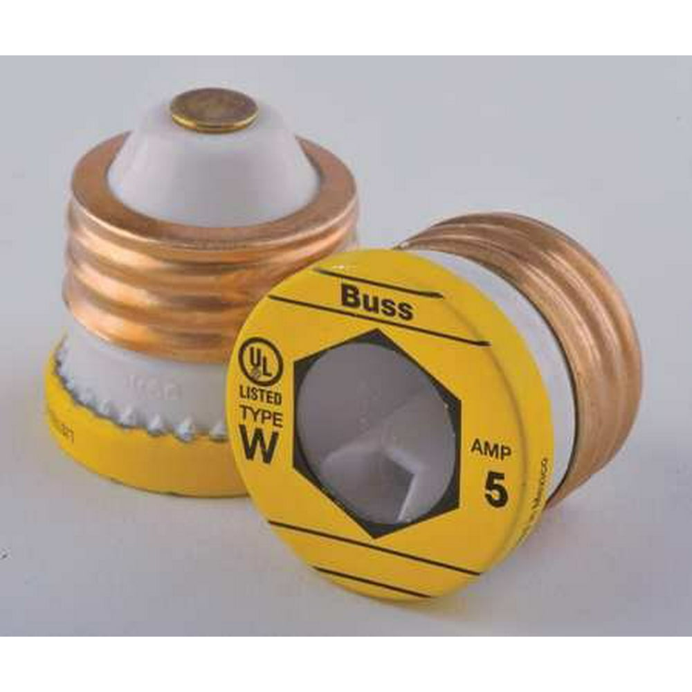 BUSSMANN W5 5 Amp Fast Acting Edison Base Plug Fuse 125V Ul Listed