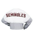 thumbnail image 3 of Women's Spirit Jersey  White Florida State Seminoles Heather Block Cropped Long Sleeve Jersey T-Shirt, 3 of 3