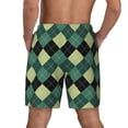 thumbnail image 3 of Xecao Green Squares for Men's Swimming Trunks Swim Trunks Quick Dry Swim Shorts with Mesh Lining Funny Swimwear Bathing Suits, 3 of 9