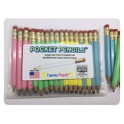 Pastel Assortment Golf Pencils with Eraser - Half, Classroom, Pew, Short, Mini, Small, Non-Toxic