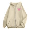 thumbnail image 6 of ZSQDM Women's Hoodies Sweatshirts Womens Trendy Shirts Casual Loose Soft Sweatshirt Fall Tops Breast Cancer Awareness Hoodies for Women Graphic Full Zip Up Sweatshirt Oversized Jackets Clothes (L), 6 of 7