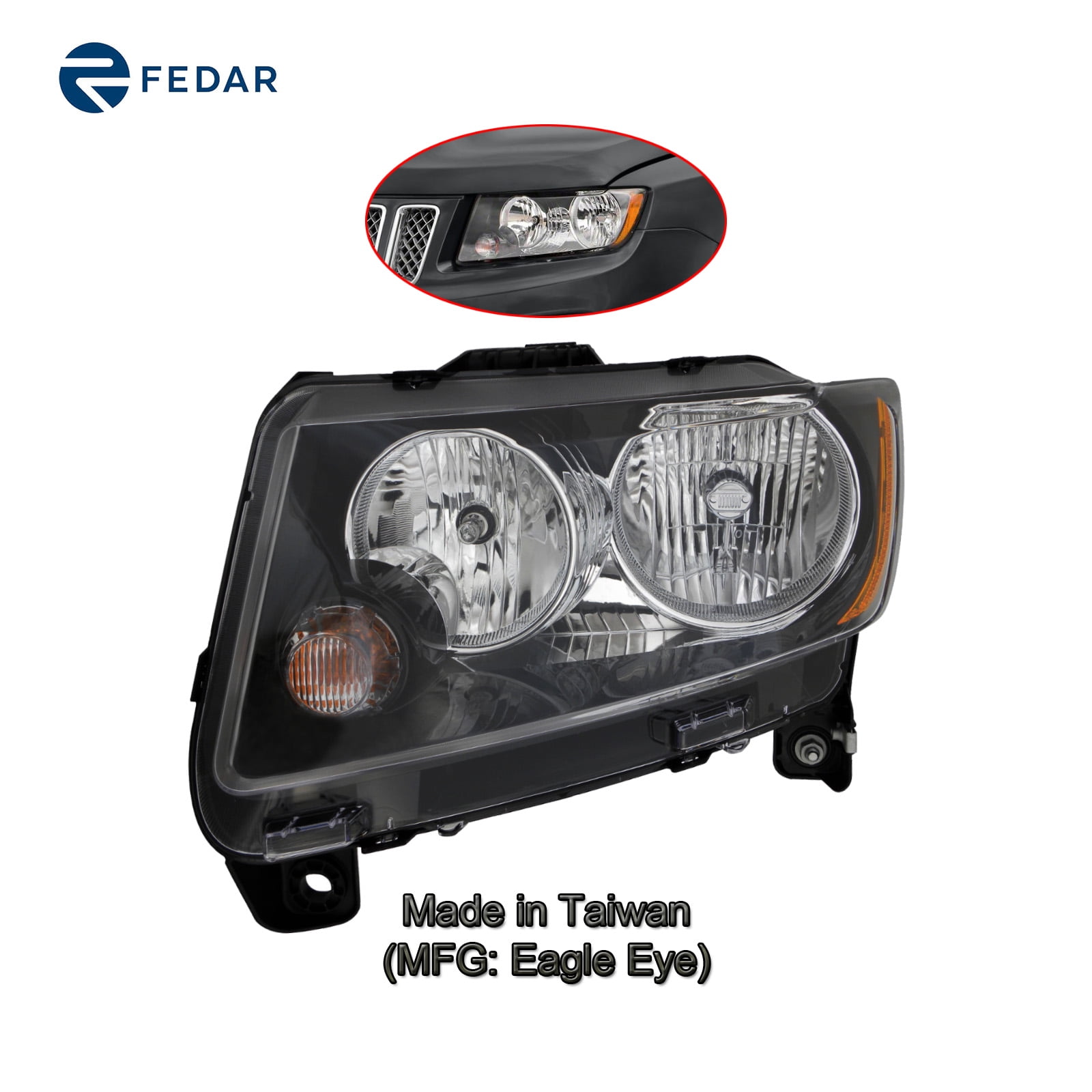 Halogen Headlight Fit Jeep Compass 2013 2014 2015 2016 2017 (Code LMB