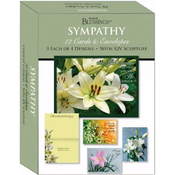Crown Point Graphics 164483 Boxed Shared Blessings Sympathy Lilies Card&#44; Pack of 12