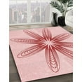 thumbnail image 3 of Ahgly Company Machine Washable Indoor Square Transitional Light Rose Pink Area Rugs, 3' Square, 3 of 7
