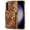 Yellow, variant on for Samsung Galaxy S23+/S23Plus Cork Wood Phone Case Luxury Gold Plating+ Flower Floral Printed Back Cover, Hidden Folding ID Credit Card Holder Slot, Kickstand Support