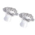 thumbnail image 4 of 2pcs Rose Shaped Ceramic Kitchen Cupboard Cabinet Drawer Door Knobs Pull Handles (White), 4 of 9