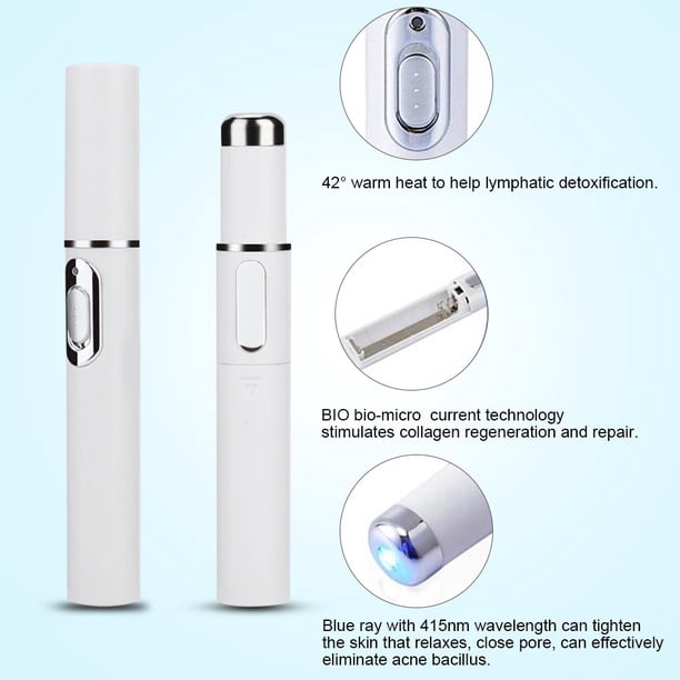 Pluma de eliminación de cicatrices de acné Venas de Blu-ray Instrumento de eliminación de acné Máquina de tratamiento de espinillas Pluma de belleza facial de la piel para eliminar cicatrices de acné EOTVIA NO