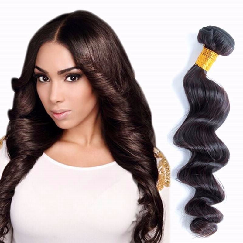 eCowboy Premium Grade Hair Weave Extensions LOOSE WAVE, 100% Human Hair, Natural Color, Length - 18 Inches, 3.5 oz (100g) / Bundle, Single Piece&nbsp;
