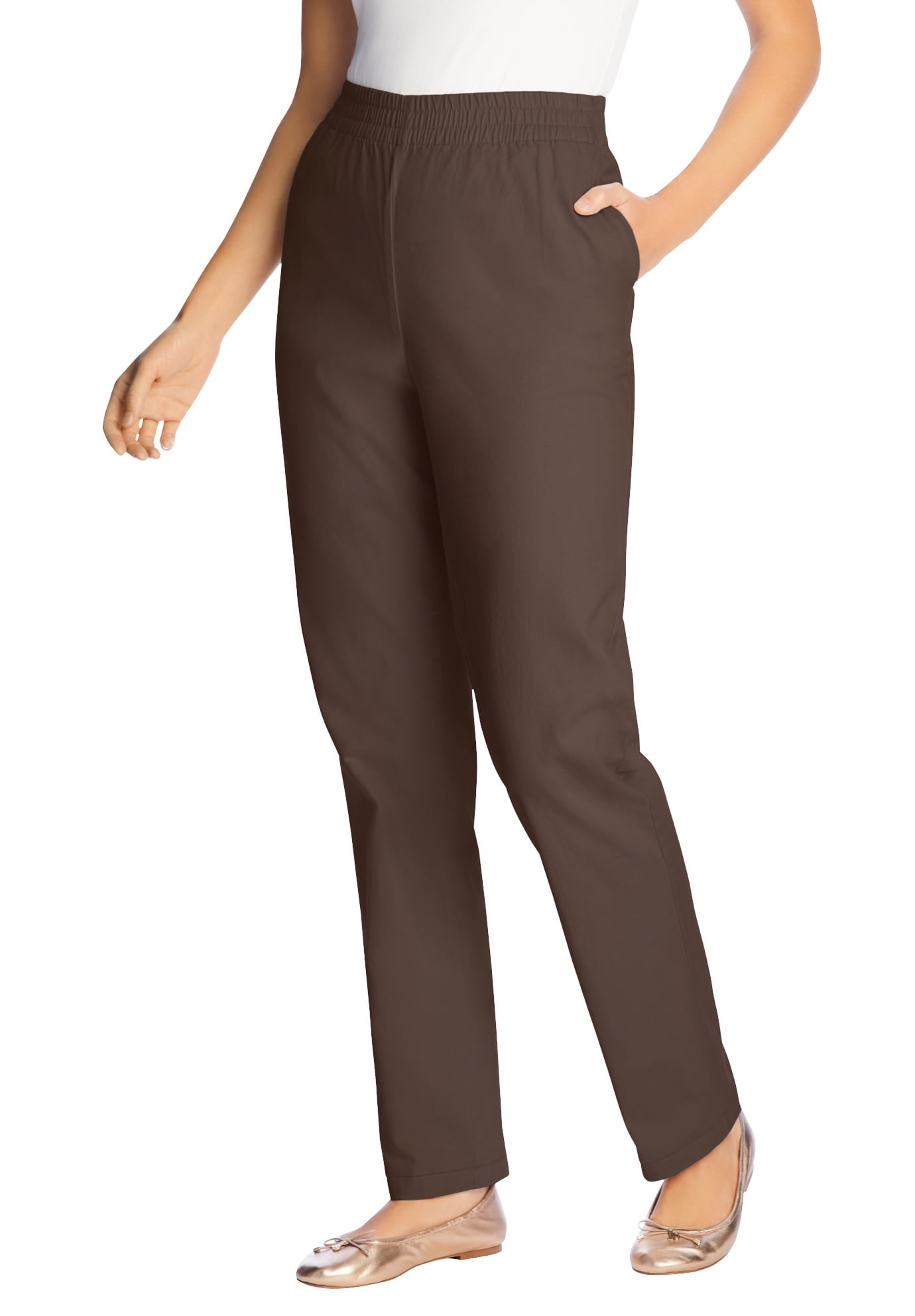 Elastic-Waist Straight Leg Chino Pant 